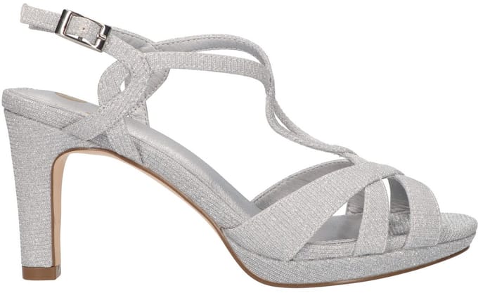 La Strada Sandaal Zilver Glitter Textiel - Damesschoenen - Maat - 0041