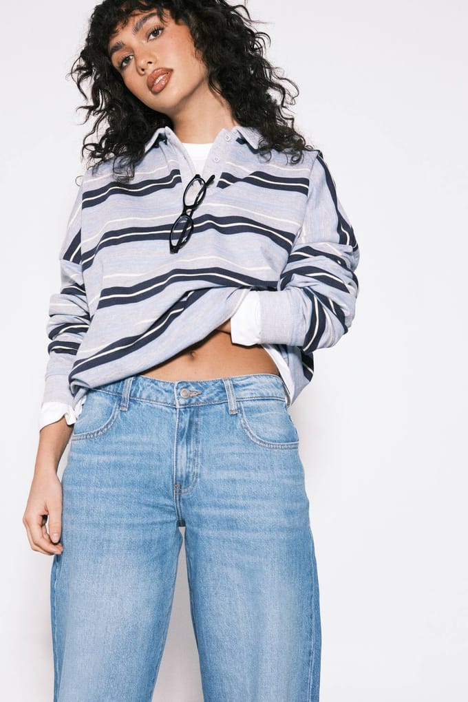 boohoo Dames Basics Mid Waist Boyfriend Jeans | Mid Blue | Maat: 6/32L