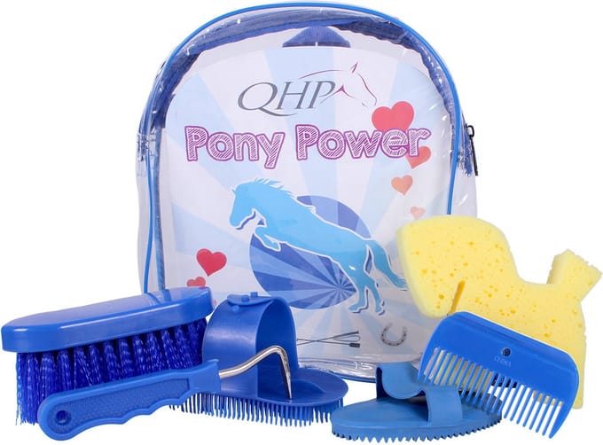 QHP - Pony power Poetsrugzak - Kobaltblauw