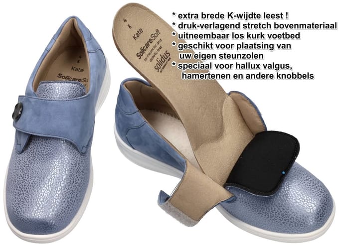 Solidus -Dames - blauw licht - lage gesloten schoenen - maat 36.5