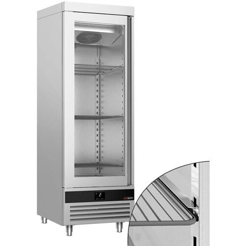 GGM Gastro Kühlschrank Edelstahl PREMIUM - GN 2/1 - 700 Liter - mit 1 Glastür