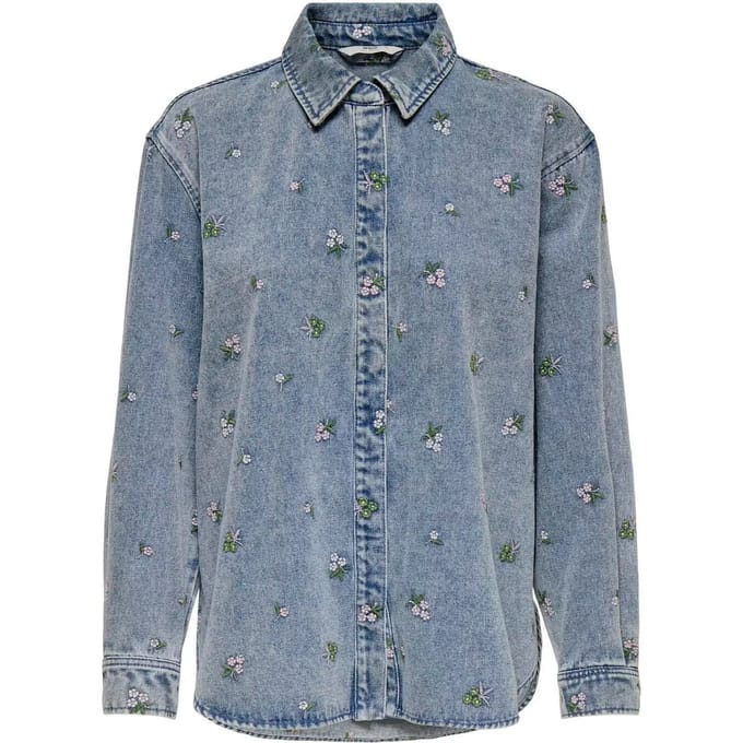 Relaxed fit Jeansblouse van puur katoen Model 'VERA'