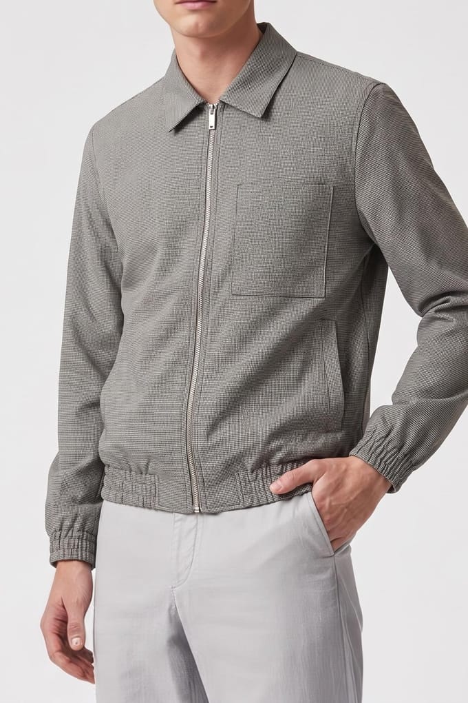Calvin Klein Ls Wool Houndstooth Jacket Brilliant White Taglia: S | Bomber Outlet | Uomo | Bianco