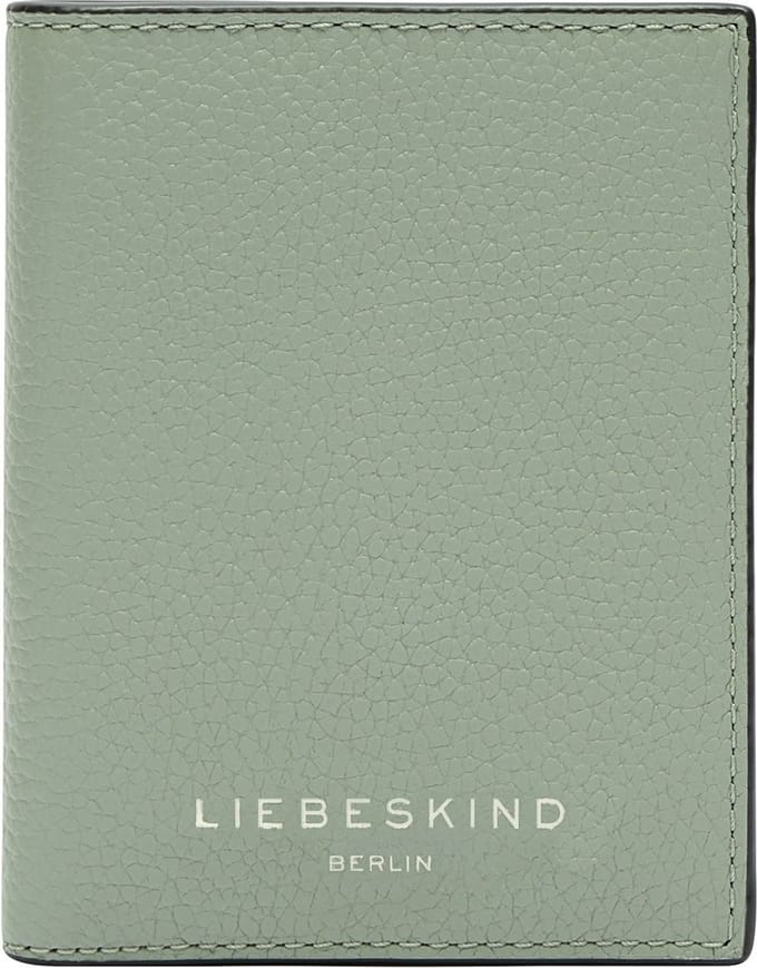 LIEBESKIND BERLIN Leren Kaarthoes Hilla Small Pebble Arcie Card Etui Opal Green Kaki
