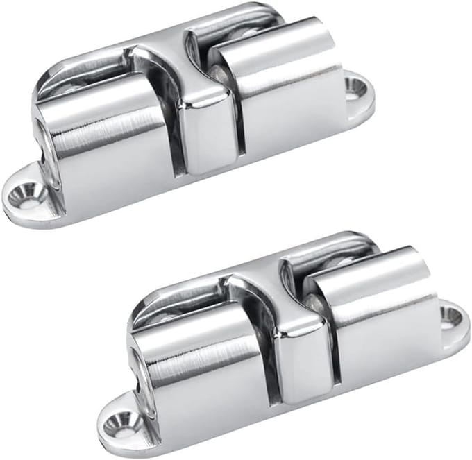 2x Vloer- en Wand Deurstopper - Onzichtbaar Deurbeslag - Geborsteld Metaal en Helder Wit