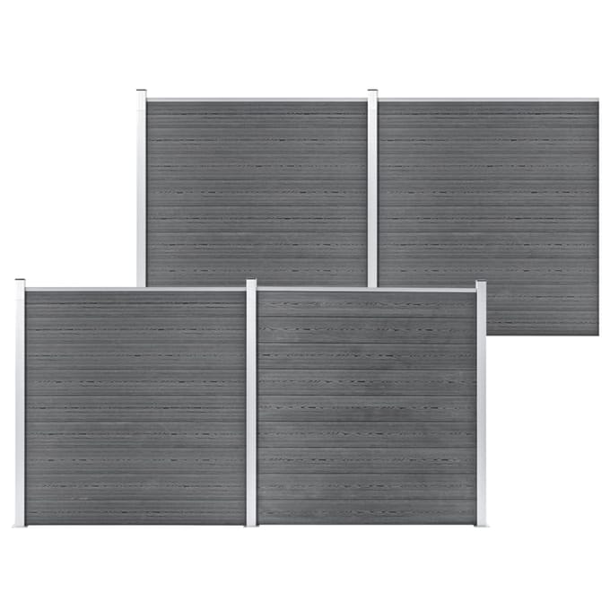 vidaXL - Schutting - 699x186 - cm - HKC - grijs