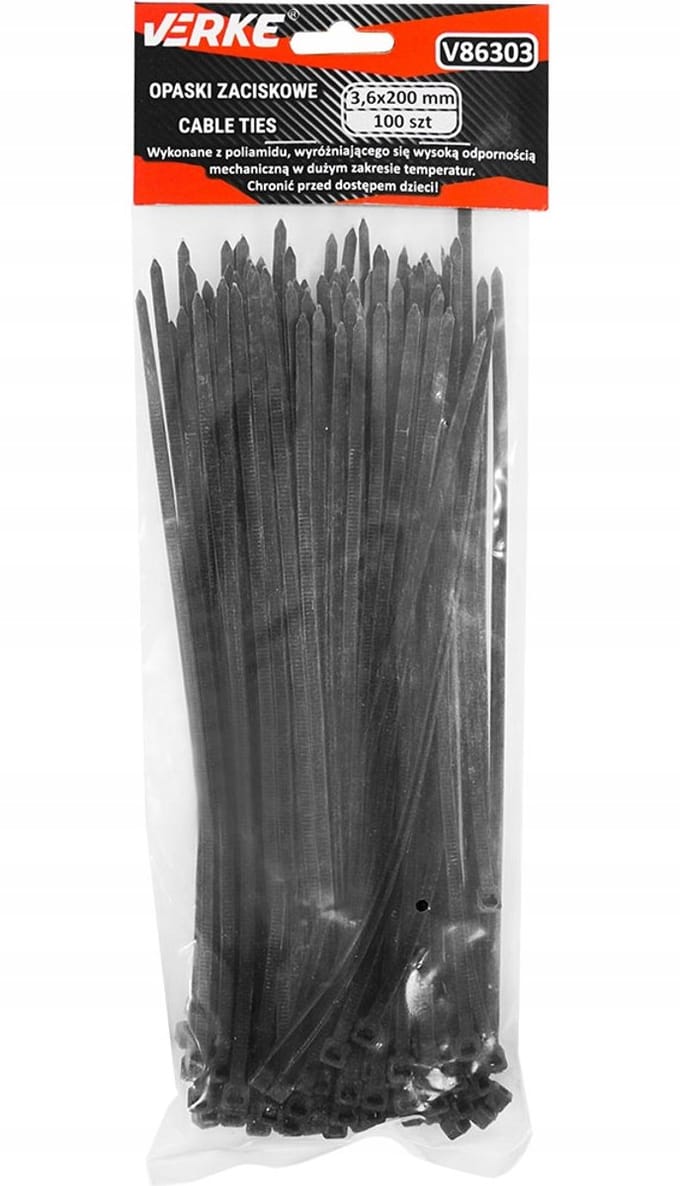 Kabelbinders 3,6x200mm Set - 100 st