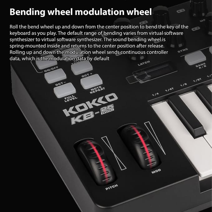 MIDI Keyboard Controller Beat Maker Machine 25 Toetsen MIDI Keyboard Draagbaar Arrangeer Strike Pad zwart