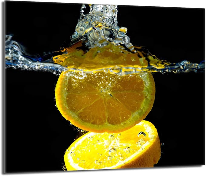 TMK ArtDeko - Snijplank - Glas - 60x52 cm - Citroenprint