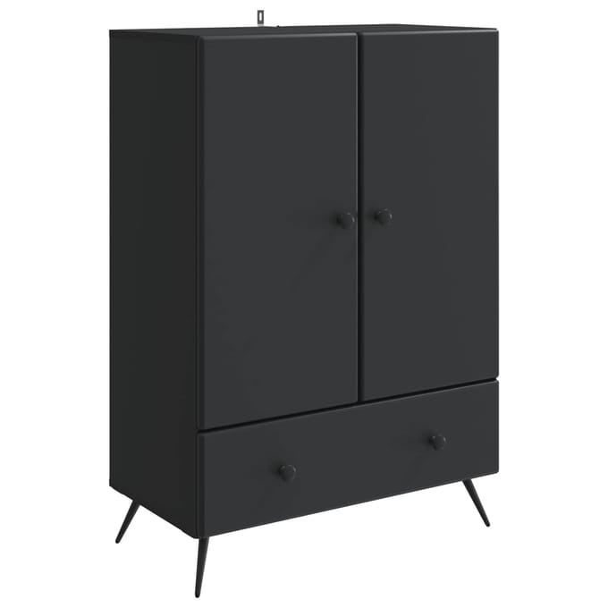 vidaXL - Dressoir - Zwart - 66 - x - 34,5 - x - 95 - cm - Bewerkt - hout