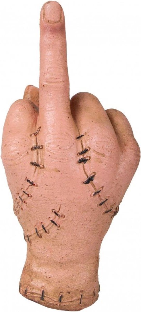 Hand met opgestoken middelvinger - Halloween horror