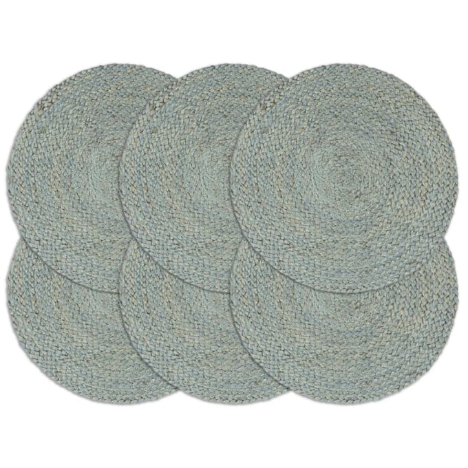 vidaXL - Placemats - 6 - st - rond - 38 - cm - jute - olijfgroen