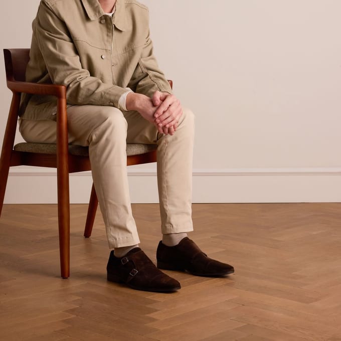 Heritage - Heren - Bruine suède gespschoenen - Maat 41
