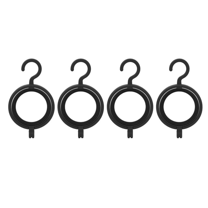 4pcs Cintres à Perruques Portables Noirs Racks de Rangement pour Perruques Pliables Supports d'Exposition Suspendus pour Perruques black