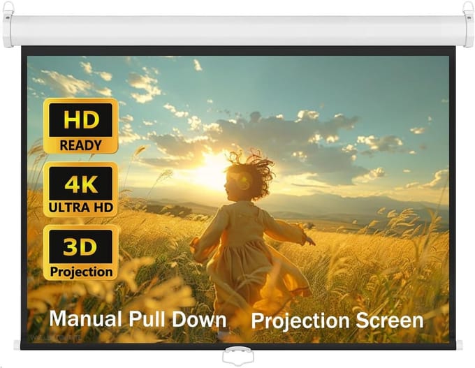Projectiescherm - Filmscherm - Thuisbioscoop Presentatie - Automatisch Vergrendelend - 72 inch 16:9 - Wit