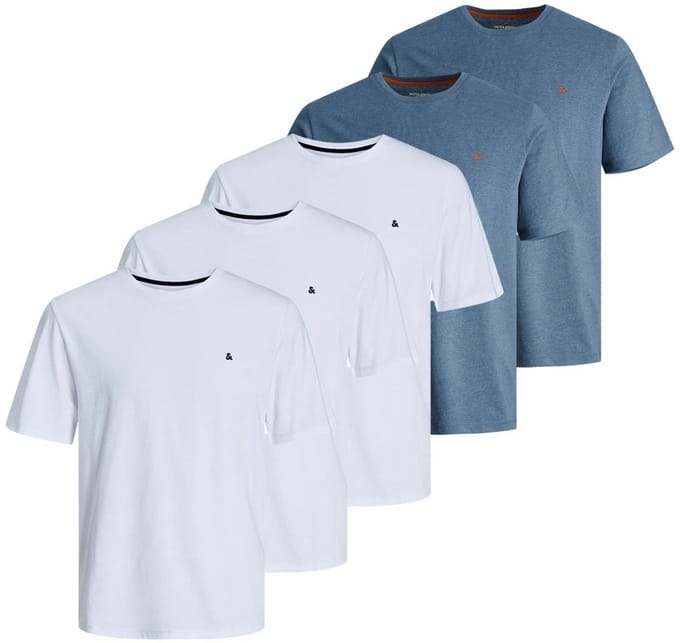Jack & Jones Heren t-shirt 5 pack Essentials