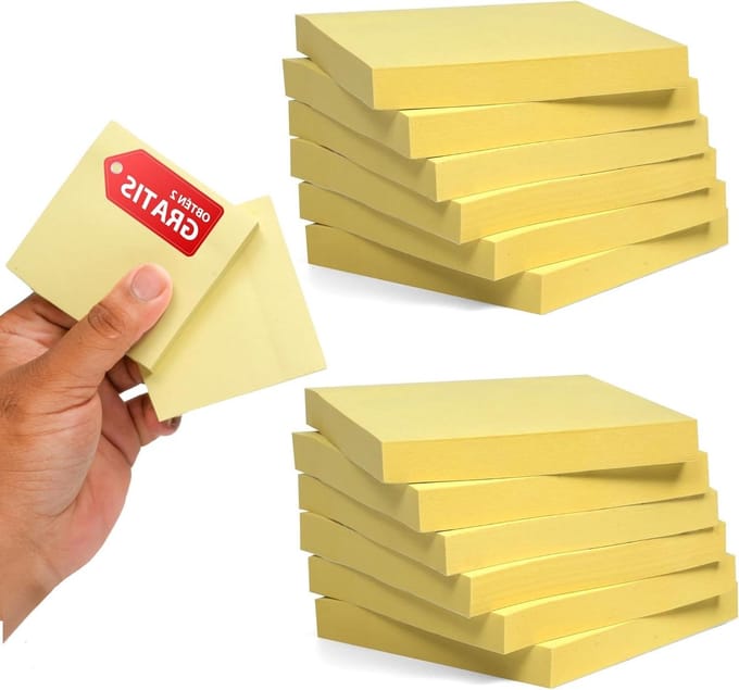 Notepad, 76 x 76 mm (12+2, yellow)