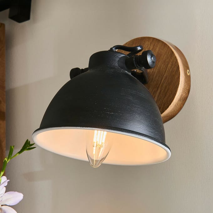LOBERON Wandlamp Ballée antiekzwart/bruin
