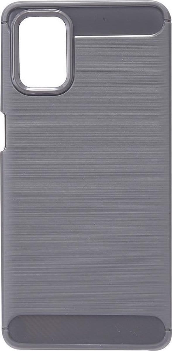 Shop4 - Samsung Galaxy M31s Hoesje - Zachte Back Case Brushed Carbon Grijs