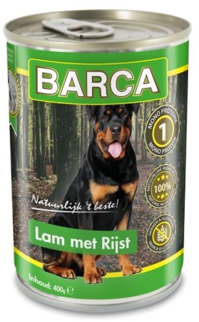 Barca Blik Lam en Rijst - Hondenvoeding - 1 stuk