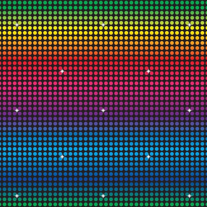 360 DEGREES - Disco wanddecoratie 1.2 x 9 meter jaren zeventig sfeer