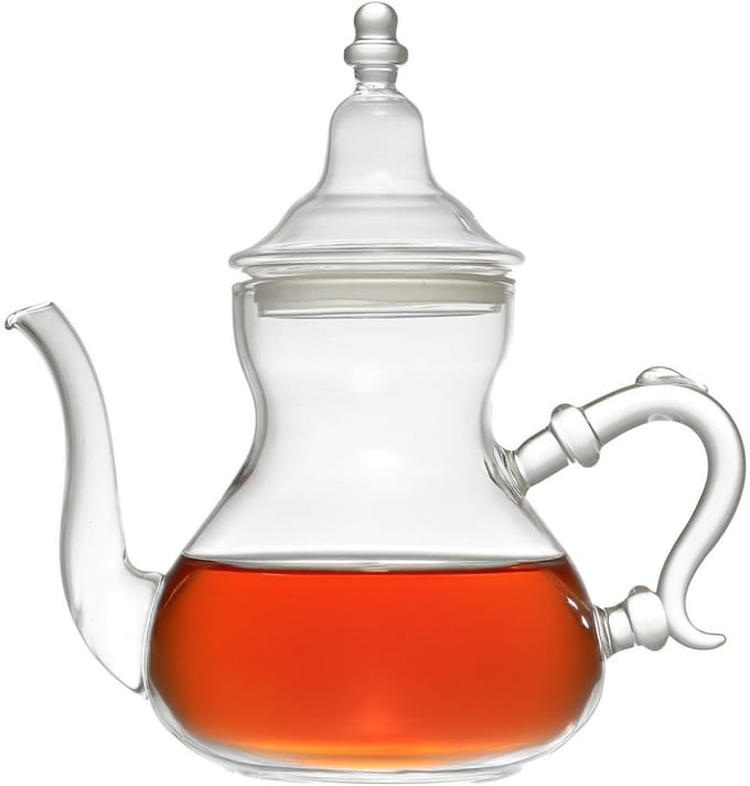 Home Deco Factory Theepot Marrakesh - Glas - met deksel - transparant - 800 ml - 13 x 23 cm