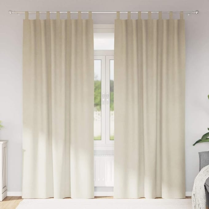 vidaXL - Gordijnen - 2 - st - Crèmekleurig - 140 - x - 260 - cm - fluweel