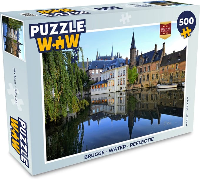 Puzzel Brugge - Water - Reflectie - Legpuzzel - Puzzel 500 stukjes
