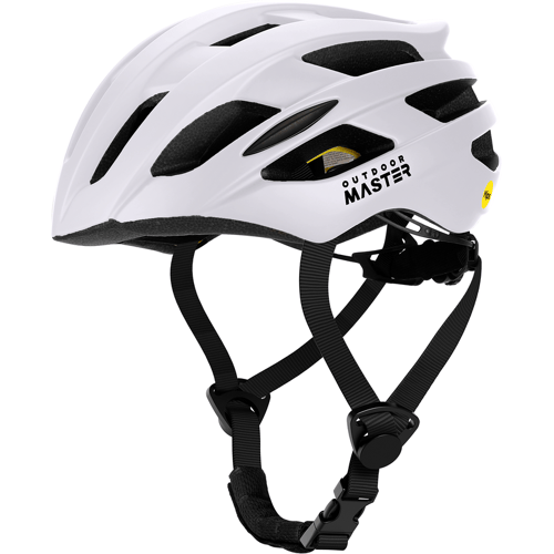 OutdoorMaster Volwassenen MIPS Racefietshelm Wit M