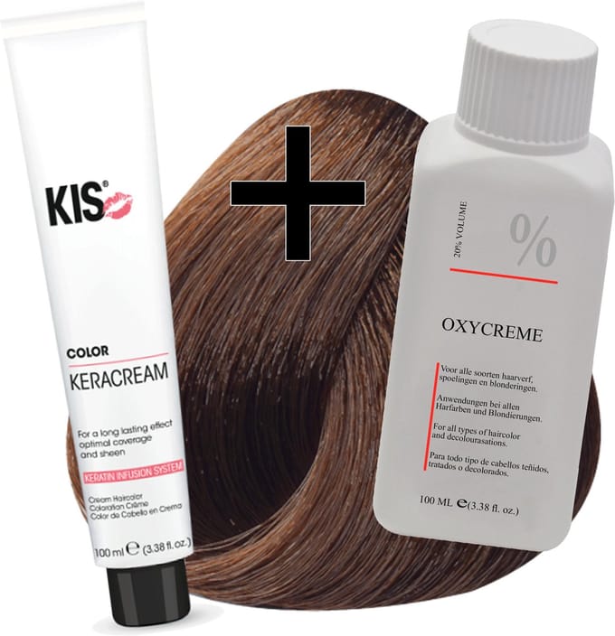 KIS haarverfset - 7E Middelblond espresso  - haarverf & waterstofperoxide