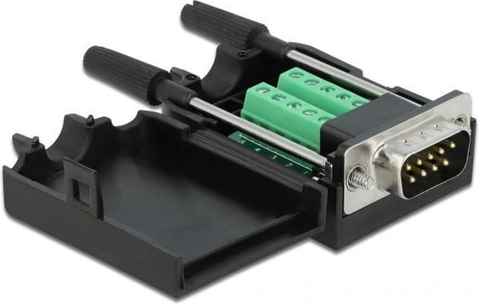 Delock 66232 VGA Adapter [1x D-sub stekker 9-polig - 1x Bus] Zwart