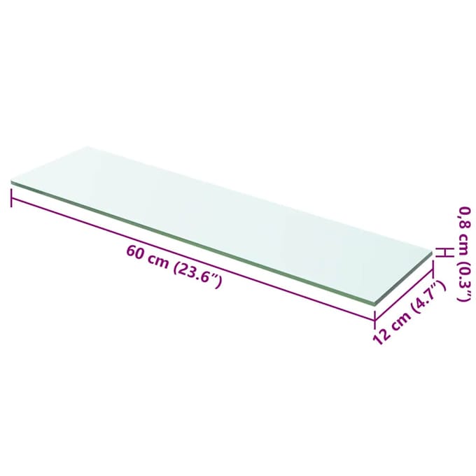 vidaXL - Wandschap - transparant - 60x12 - cm - glas