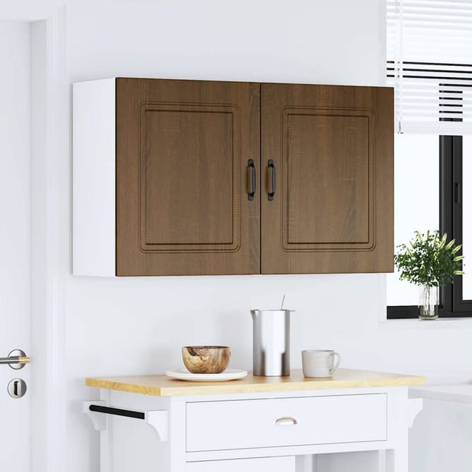 vidaXL - Keuken - Wandkasten - 2 - stuks - "Kalmar" - Bruin - Eiken - Geengineerd - Hout