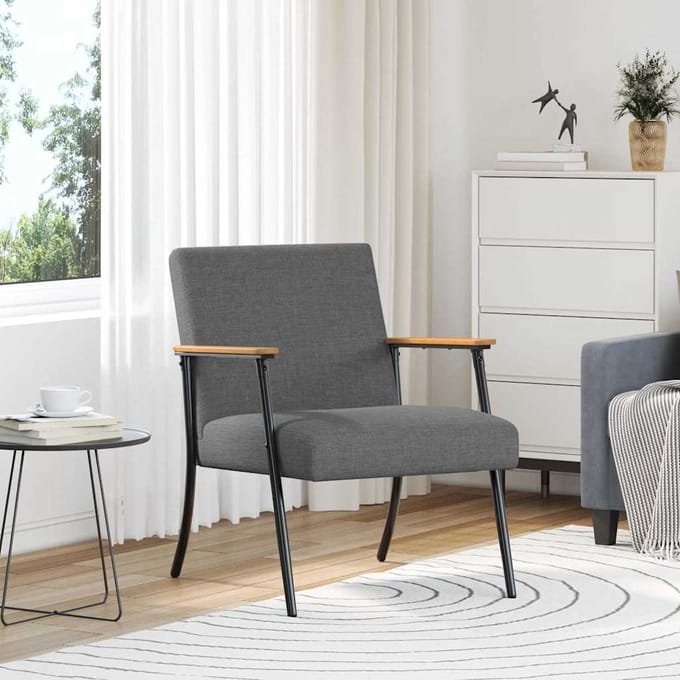 vidaXL - Fauteuil - Donkergrijs - Stof