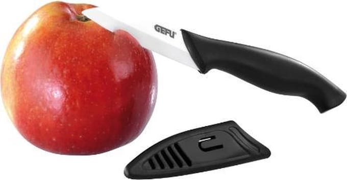 GEFU CERAMO Keramisch Mes – 18,5 cm – Voor Fruit en Groenten – Zwart/Wit
