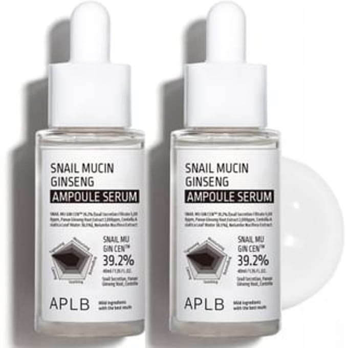 APLB - Snail Mucin Ginseng Ampoule Serum Set 2 pcs