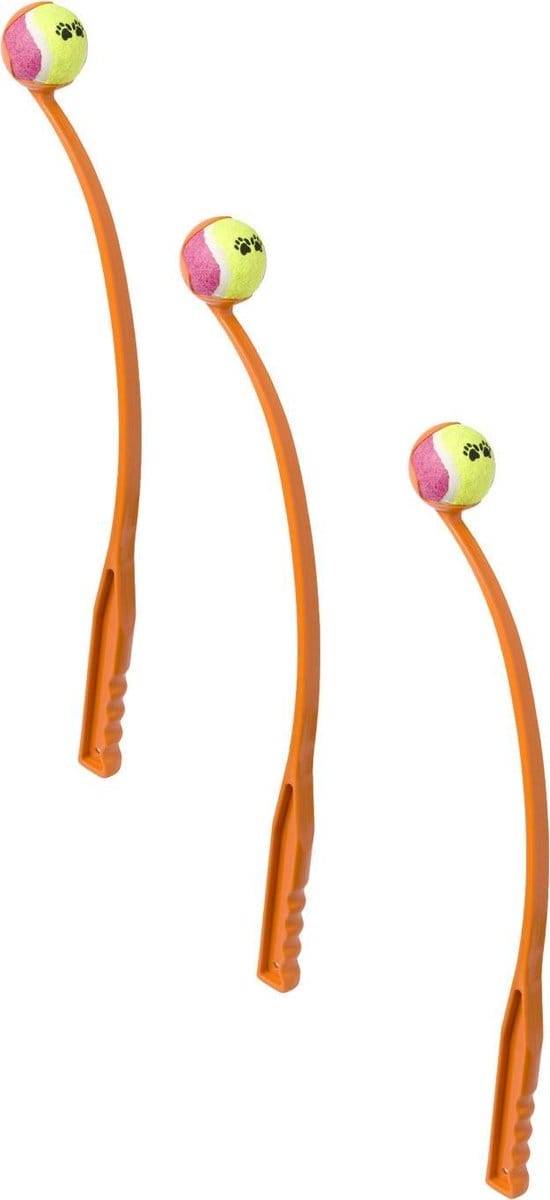 Adori Shooter Werpstick Met Bal - Hondenspeelgoed - 3 x 65 cm Assorti