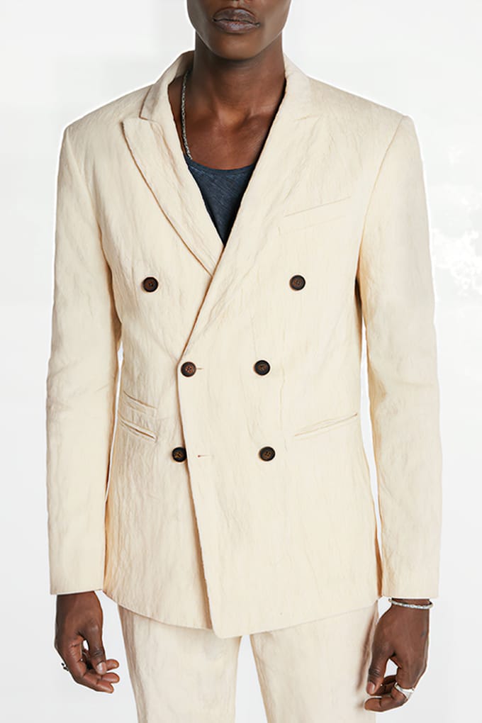 John Varvatos Peak Lapel Db Jacket China White Taglia: 54 | Cappotti doppiopetto Outlet | Uomo | Bianco