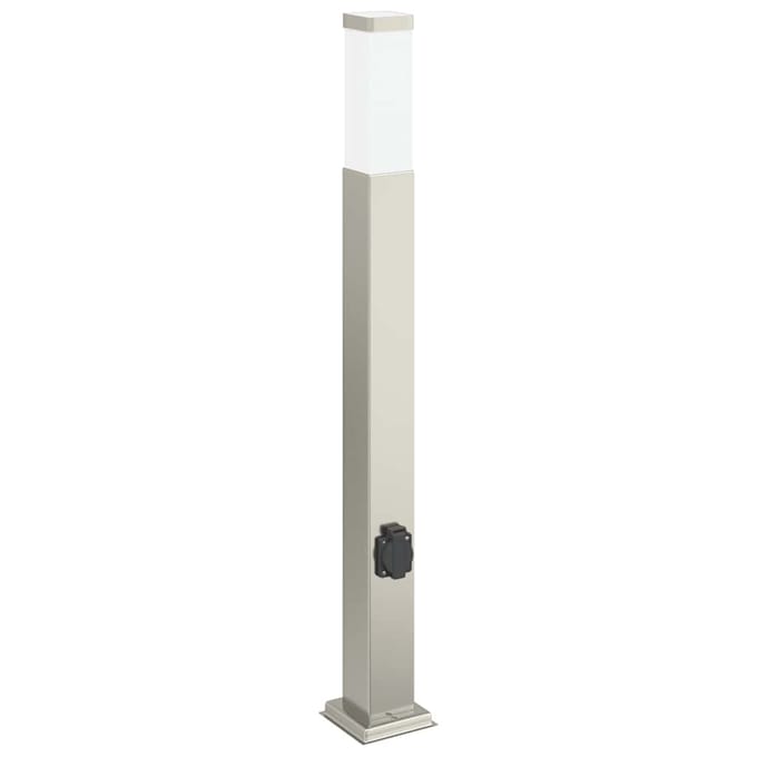 vidaXL Bolderarmatuur met stopcontact 80 cm RVS IP44