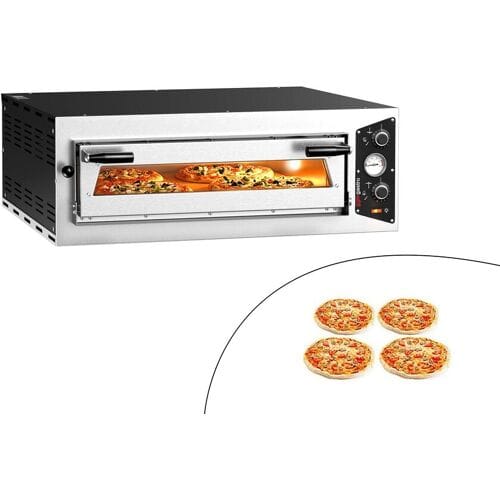 GGM Gastro Elektro Pizzaofen - 4x 30cm - Manuell Zilver