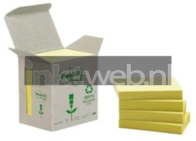 Memoblok post-it 653-1b recycled 38x51mm canary Yellow 6 stuks