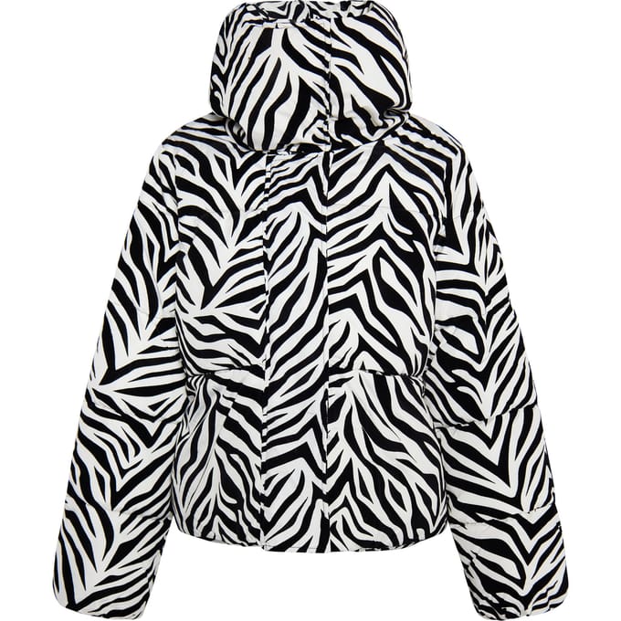Faina Gewatteerd jack met zebraprint Dames Witte zebra