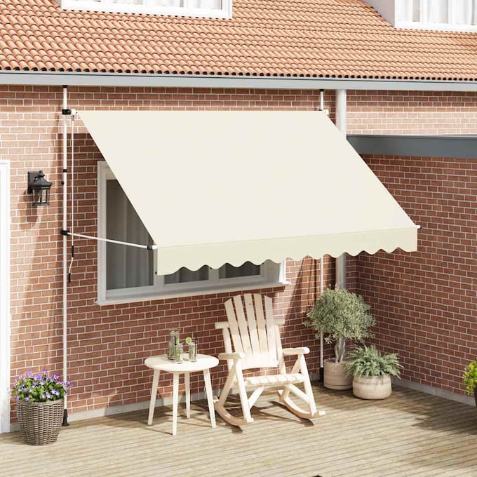 vidaXL - Luifel - handmatig - uittrekbaar - 300 - cm - crème