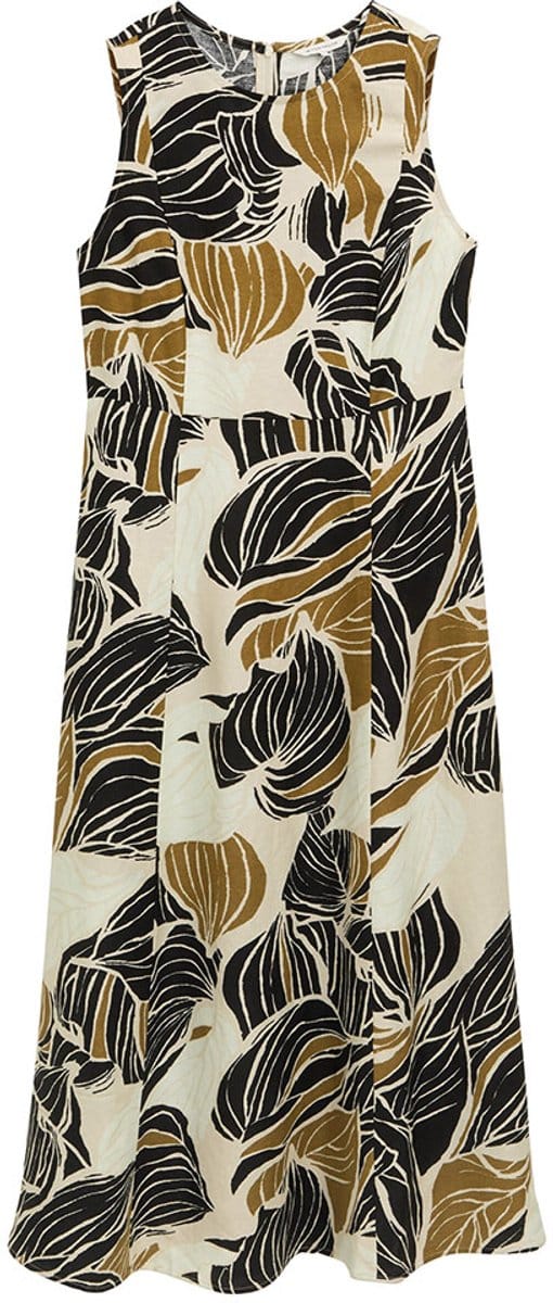Tom Tailor Linen Mouwloze Jurk Beige 36 Vrouw