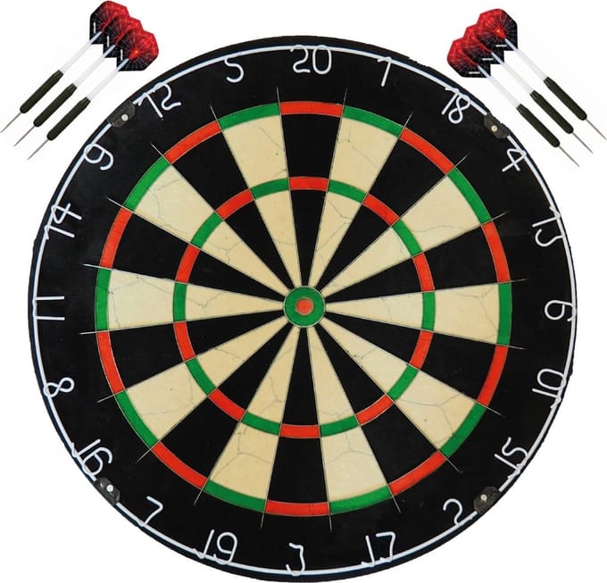 A-Merk BEST geteste dartbord bristle - dartbord - dartboard plus 2 sets - dartpijlen