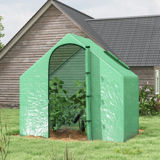 MODFU - Foliekas - Met Ritsdeur En Dakraam - Met Stalen Frame - Groen - 180 X 100 X 168 Cm