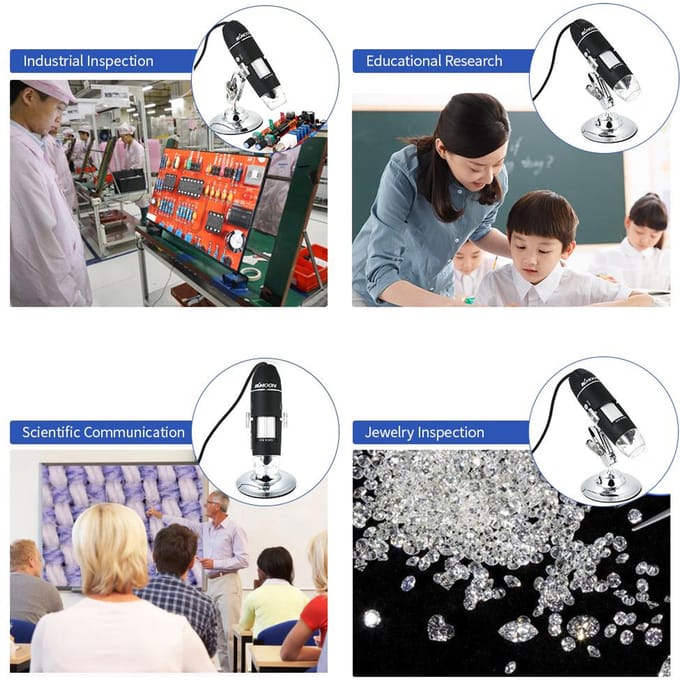 KKmoon 1600X Vergroting USB Digitale Microscoop met OTG Functie Endoscoop 8-LED Licht