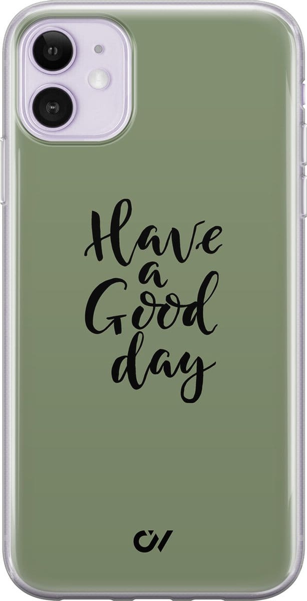 Hoesje geschikt voor Apple iPhone 11 - Good Day - - Groen - Apple - Casevibes