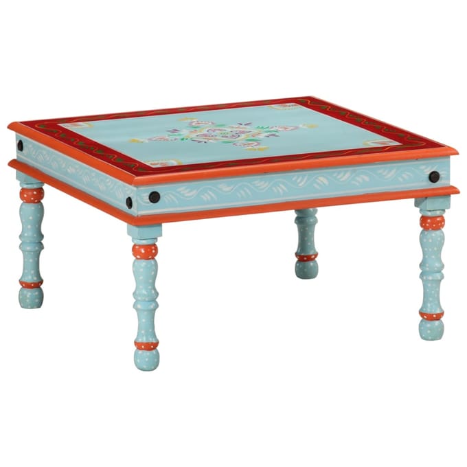 vidaXL - Salontafel - handbeschilderd - massief - mangohout - blauw