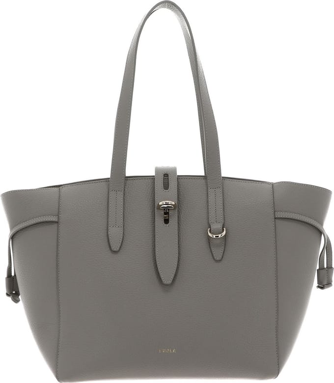 FURLA Leren Shopper Schoudertas Net Tote Bag Marmo C Grijs
